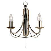 Mayfair 2 Lt Wall Light - Antique Brass/Satin Silver/Black Iron Finish