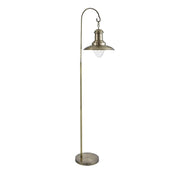 Fisherman Floor Lamp - Antique Brass Metal & Glass E27