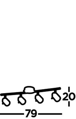 Samson 4 Lt Split Bar Bathroom Spotlight- Back Metal, Ip44