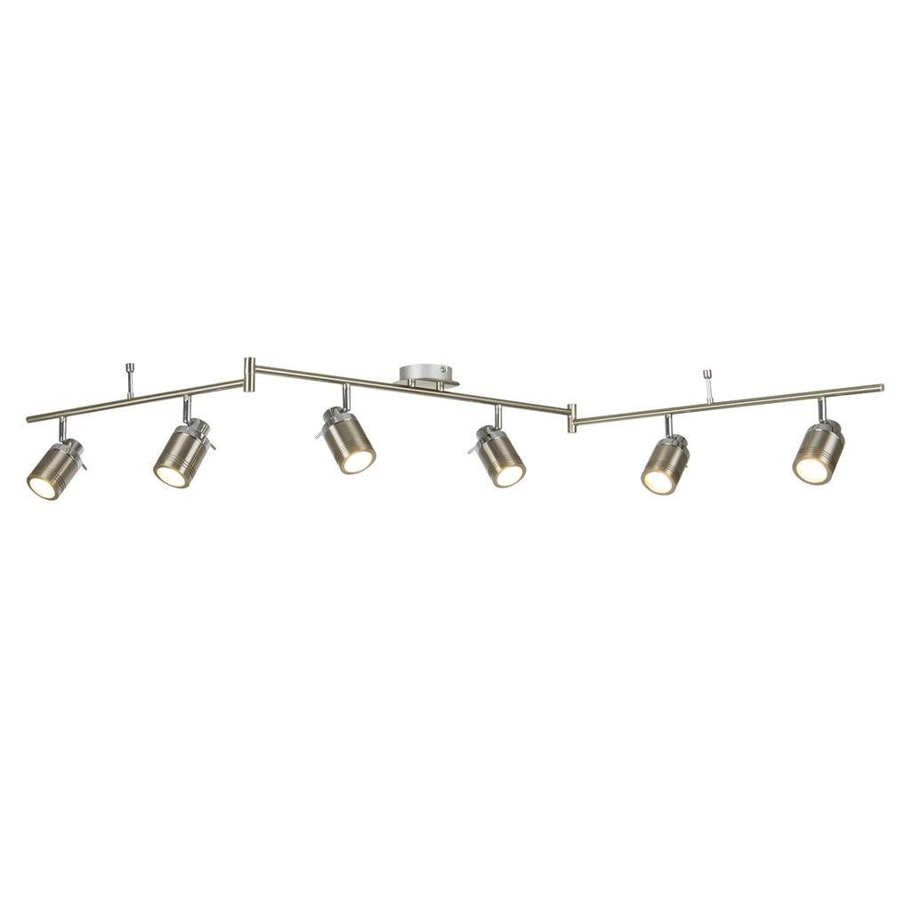 Samson 6Lt Split Bar Spotlight IP44 - Satin Silver