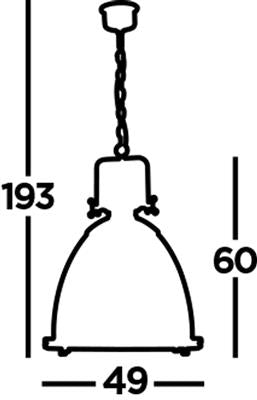 Industrial Pendant - Painted Antique Brass & Clear Glass