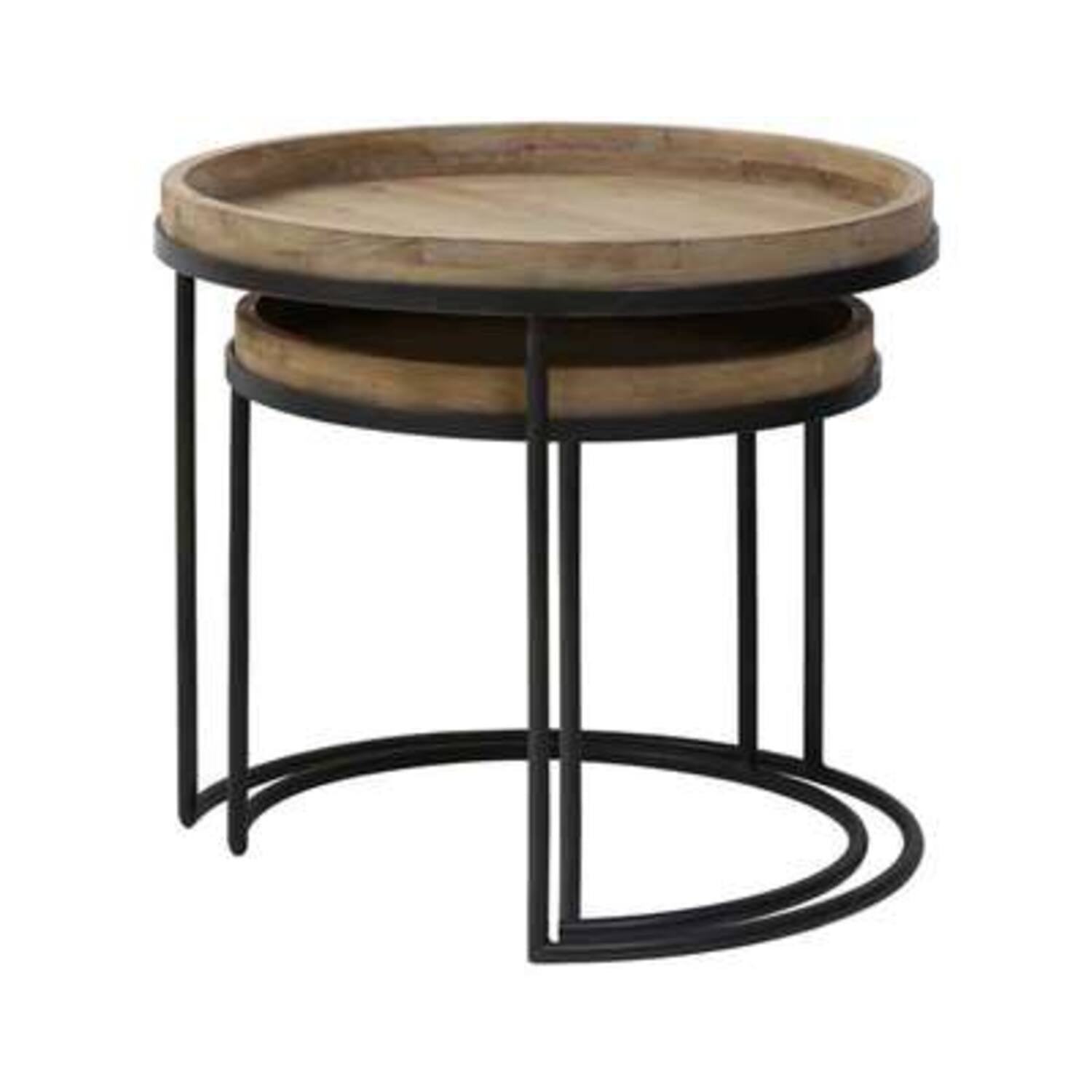 Copan Side table Black + Wood / Tin Look - Finish