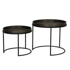 Copan Side table Black + Wood / Tin Look - Finish