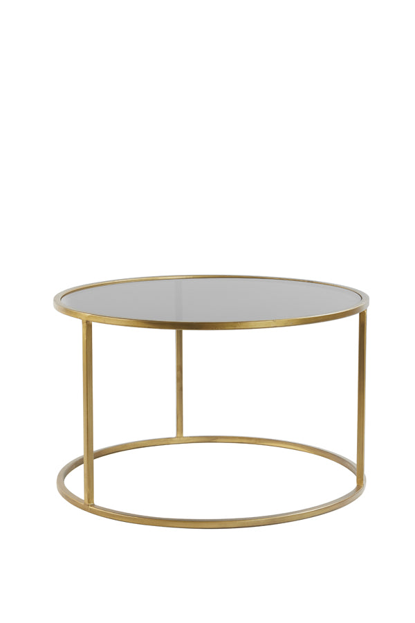 Duarte Coffee Table - Smoked Glass & Gold Finish