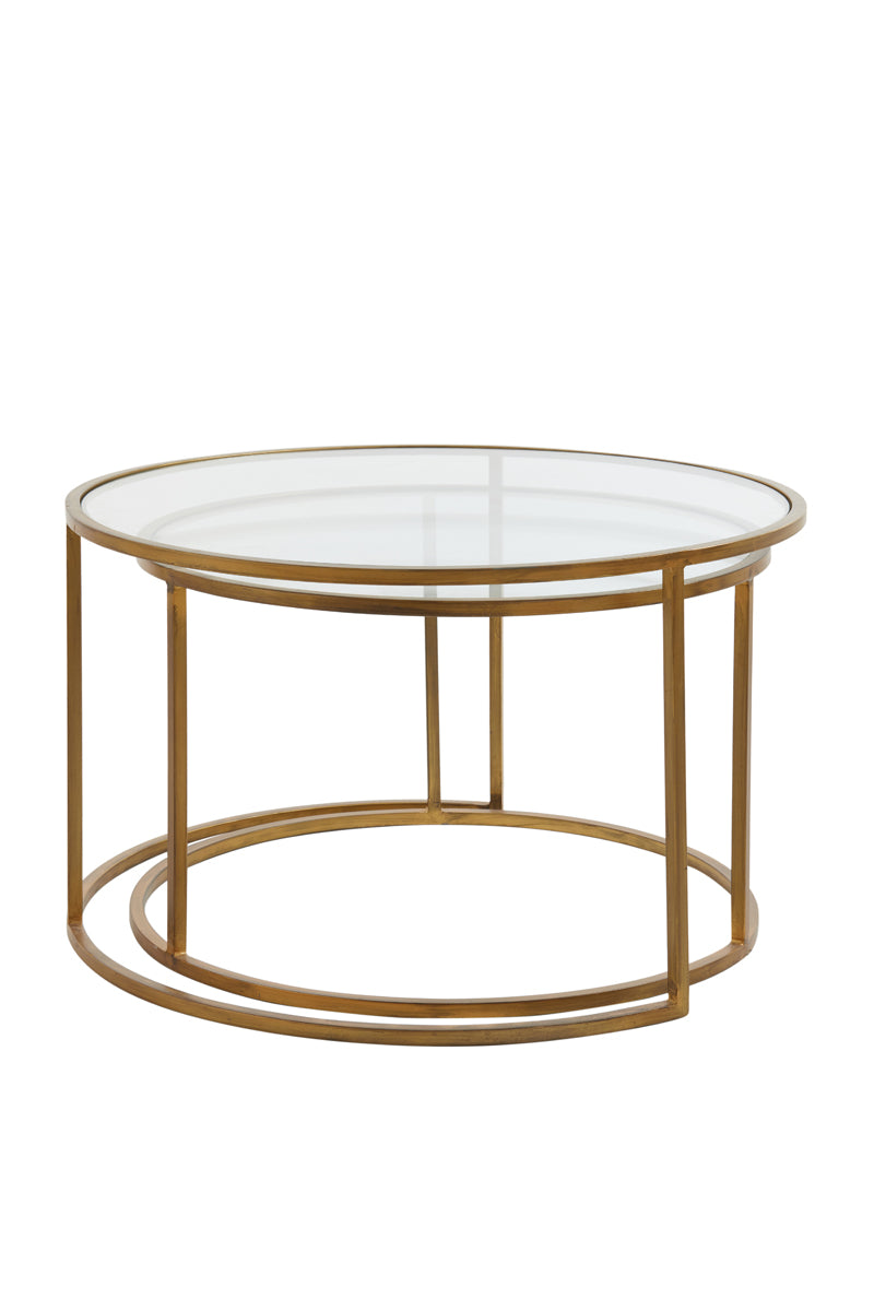 Duarte Coffee Table - Clear Glass & Gold Finish