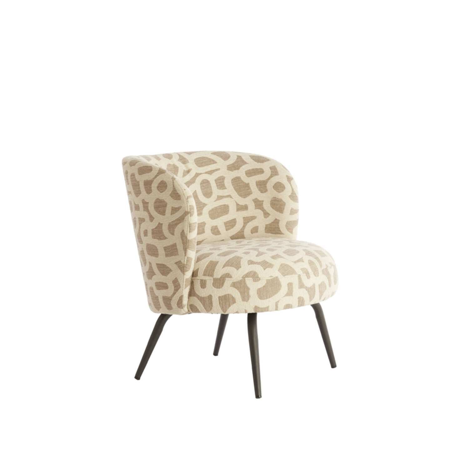 Dieyda Chair 68x67x72 cm  - Taupe+Beige-Matt Black