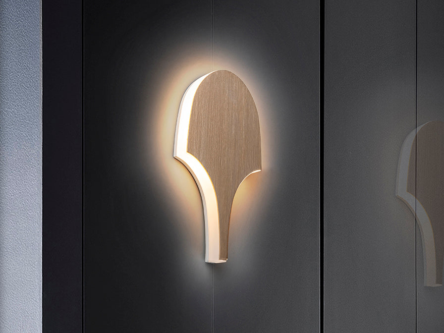 Serea Interlocking LED Wall Light - Wood Finish