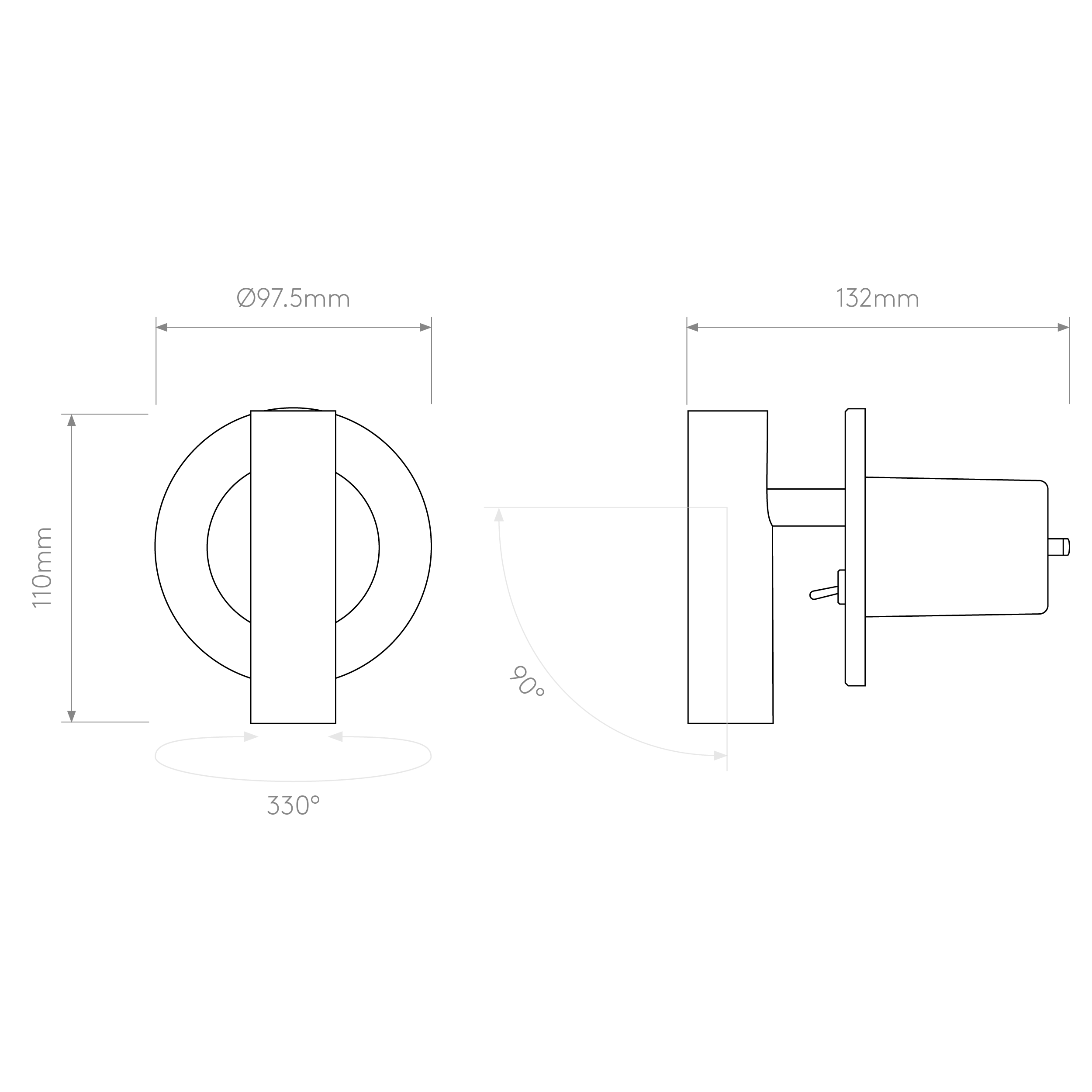 Enna Recess/ Square Switched LED Reading Light- Various Finishes