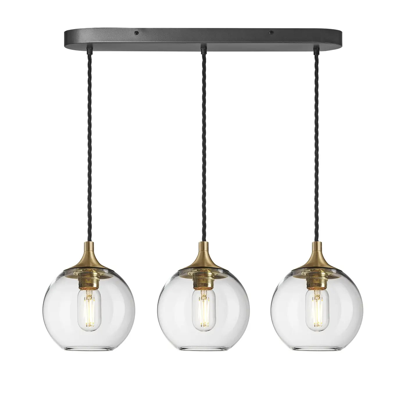 Chelsea Glass Globe/ Dome 3 Wire Cluster Lights- Various Finishes