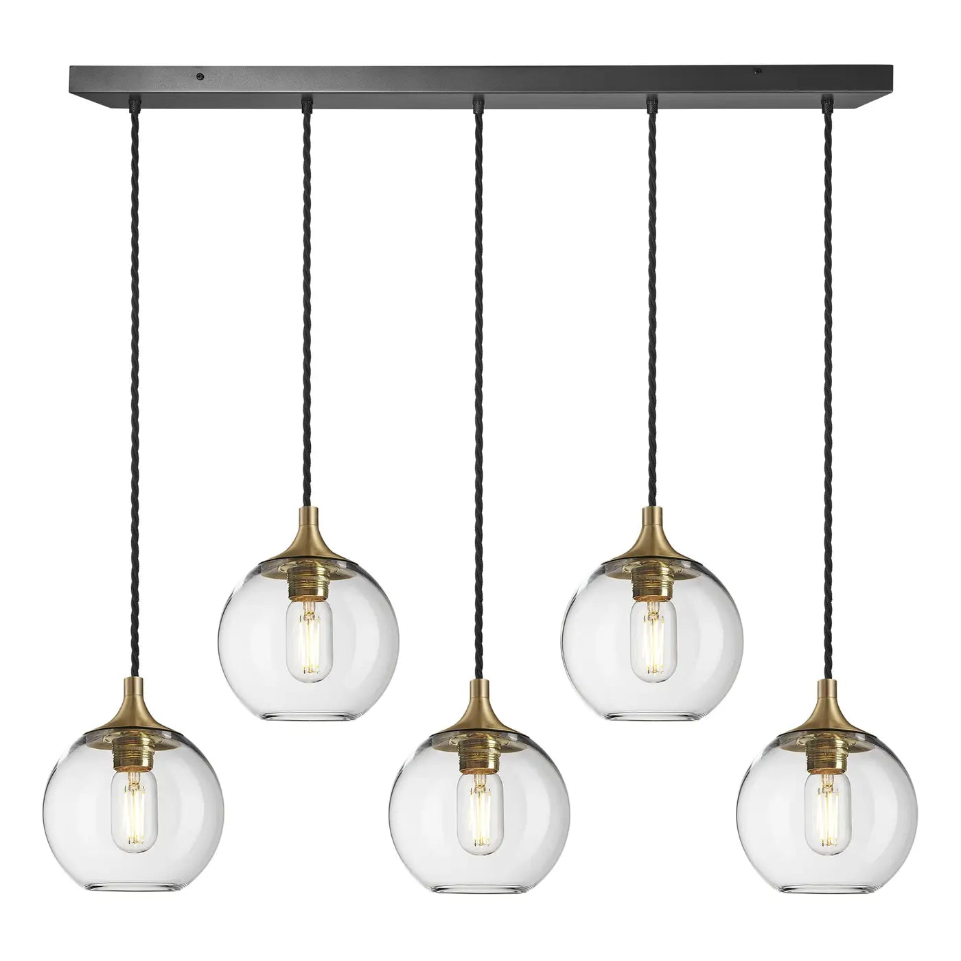 Chelsea Glass Globe 5 Wire Cluster Lights - 7 Inch