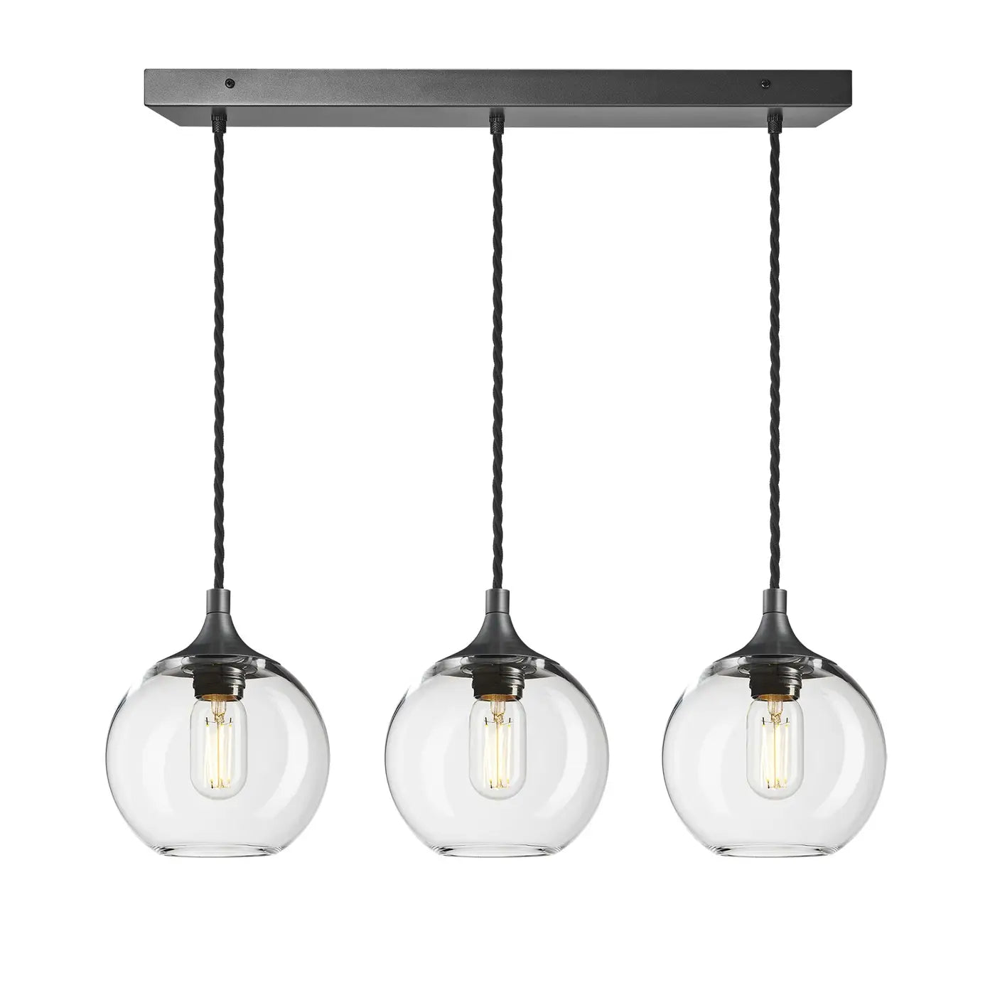 Chelsea Glass Globe/ Dome 3 Wire Cluster Lights- Various Finishes