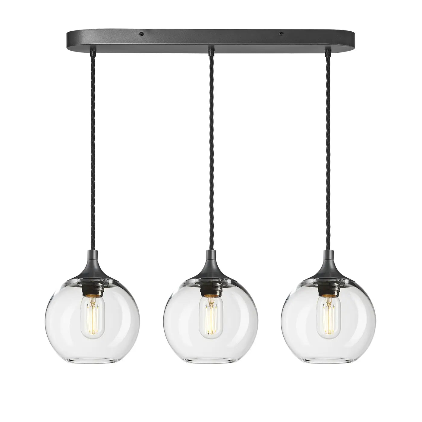 Chelsea Glass Globe/ Dome 3 Wire Cluster Lights- Various Finishes
