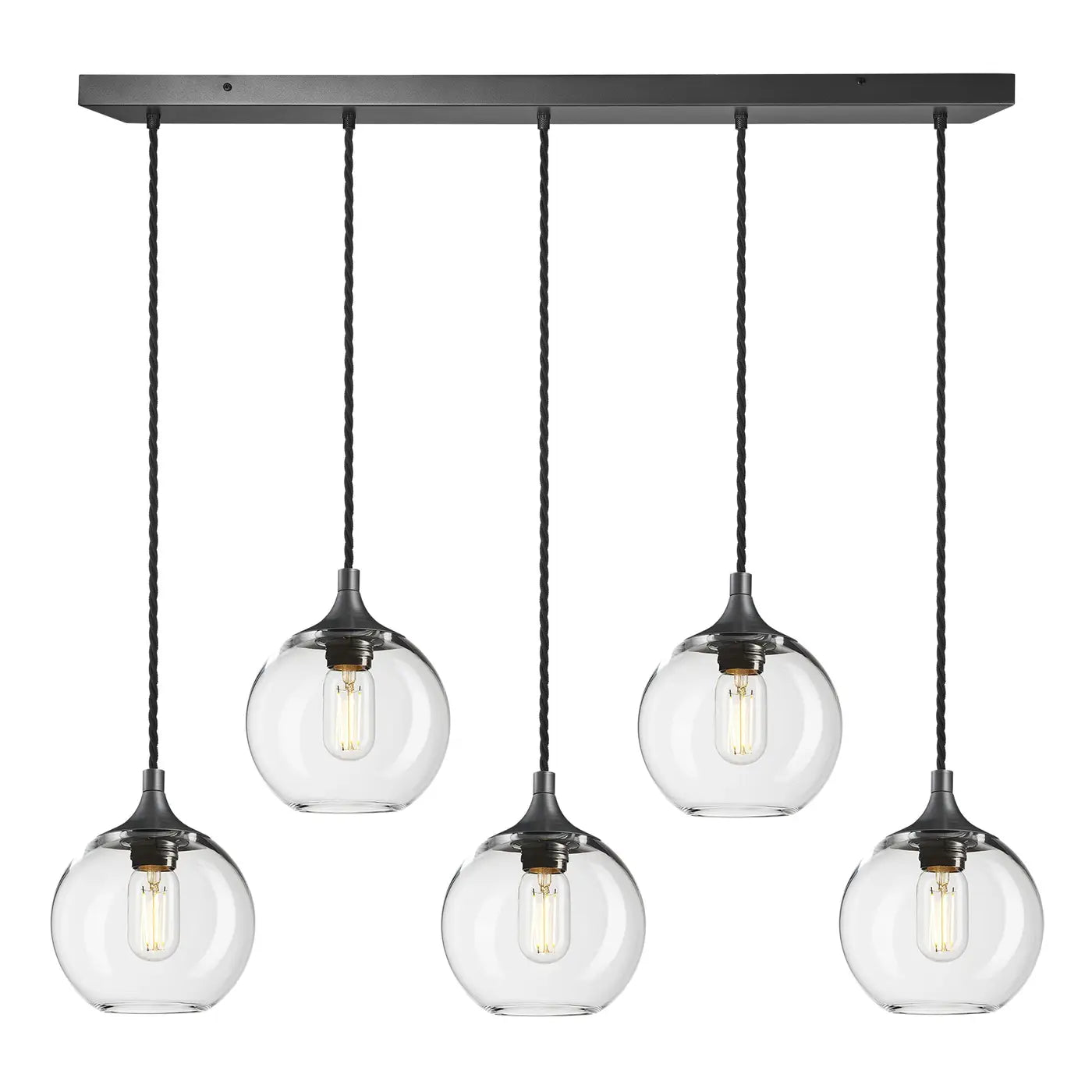 Chelsea Glass Globe 5 Wire Cluster Lights - 7 Inch