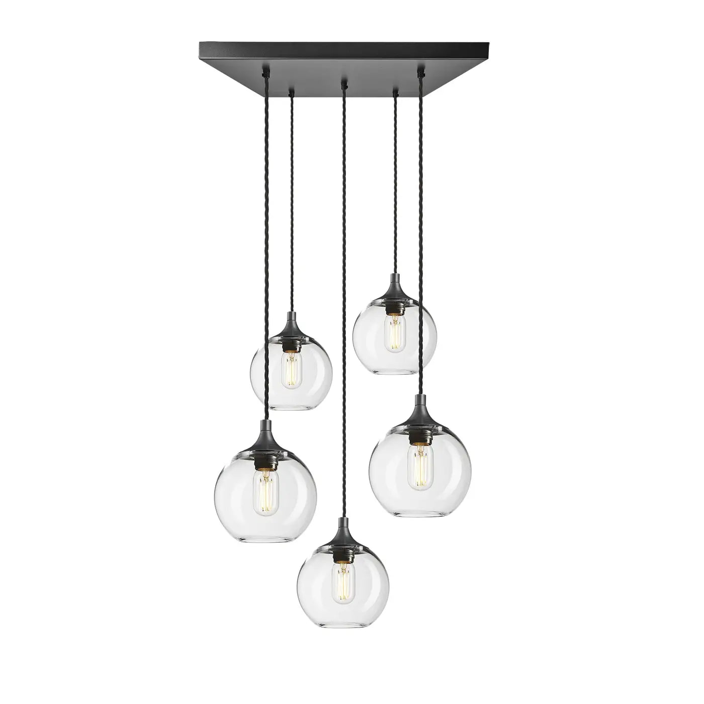Chelsea Glass Globe 5 Wire Cluster Lights - 7 Inch