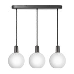 Sleek Opal Glass Globe 3 Wire Cluster Lights - Pewter/ Gold