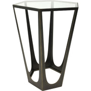 Catalan Bronze Gilded Side Table with Glass Top - Cusack Lighting