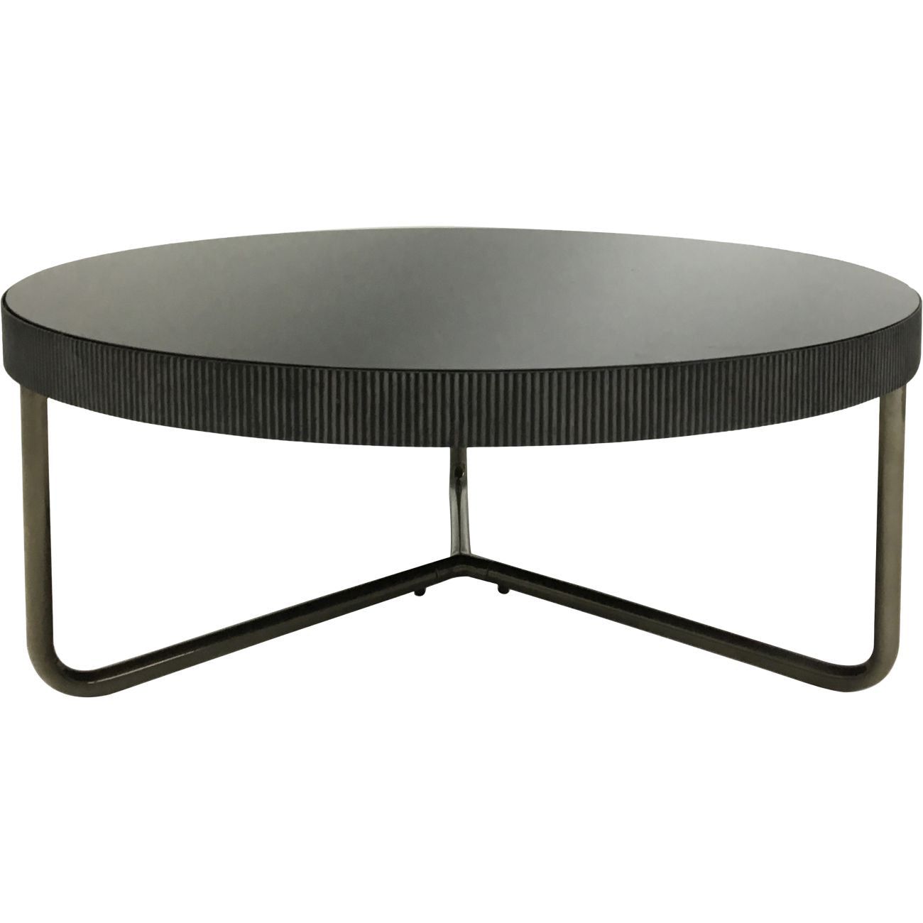 Knightsbridge Round Coffee Table Set of 2 with Black Tinted Glass