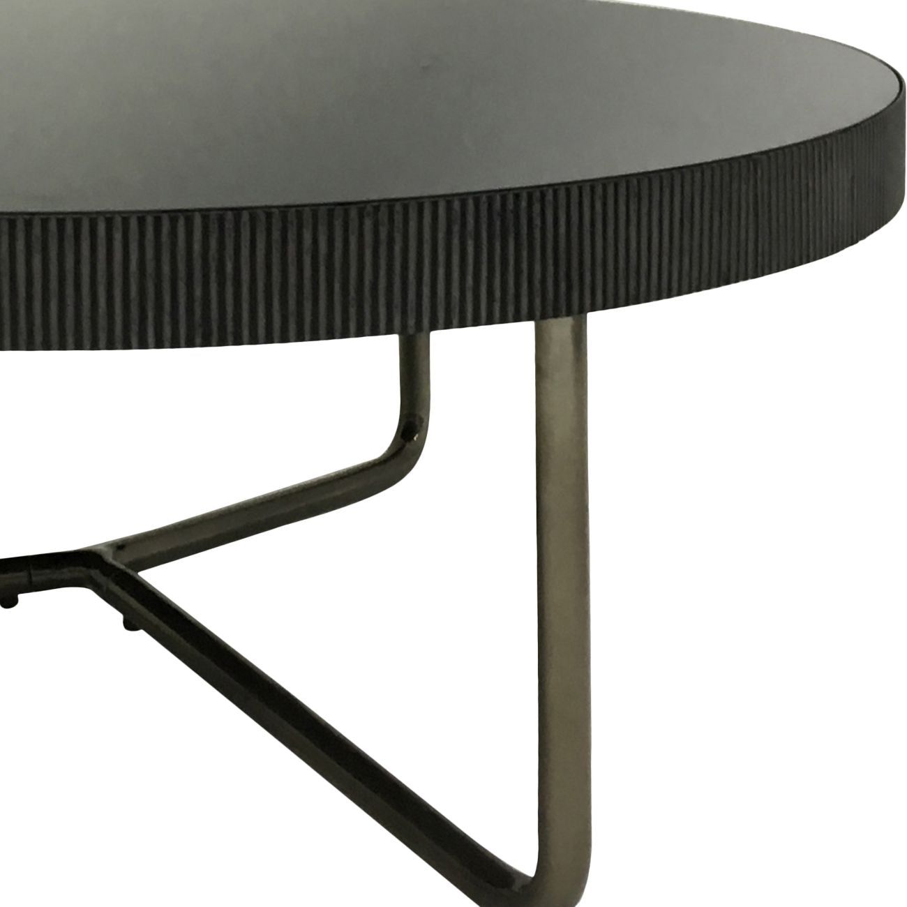 Knightsbridge Round Coffee Table Set of 2 with Black Tinted Glass