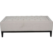 Theodore Buttoned XL Ottoman - Ivory Fabric 140x76cm