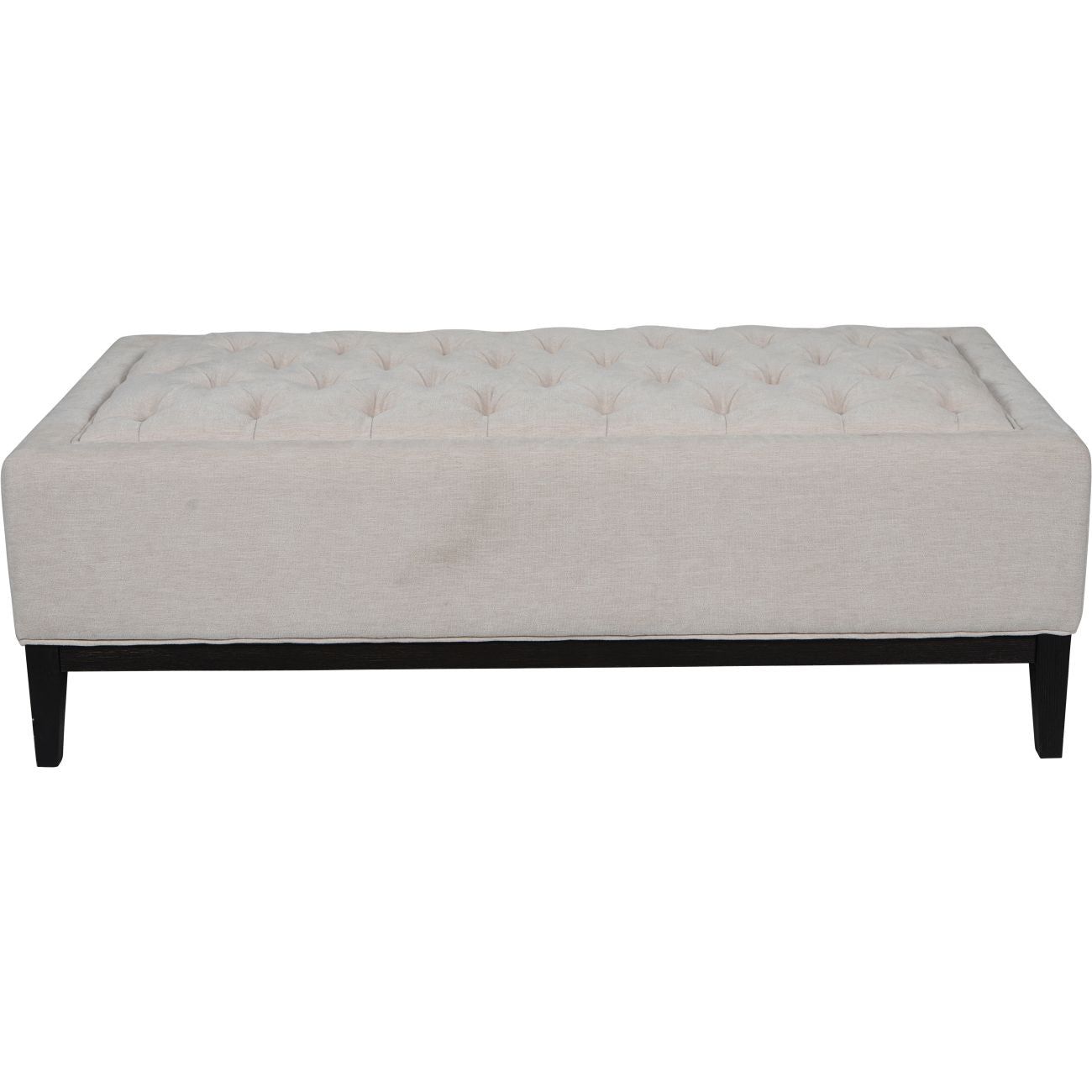 Theodore Buttoned XL Ottoman - Ivory Fabric 140x76cm