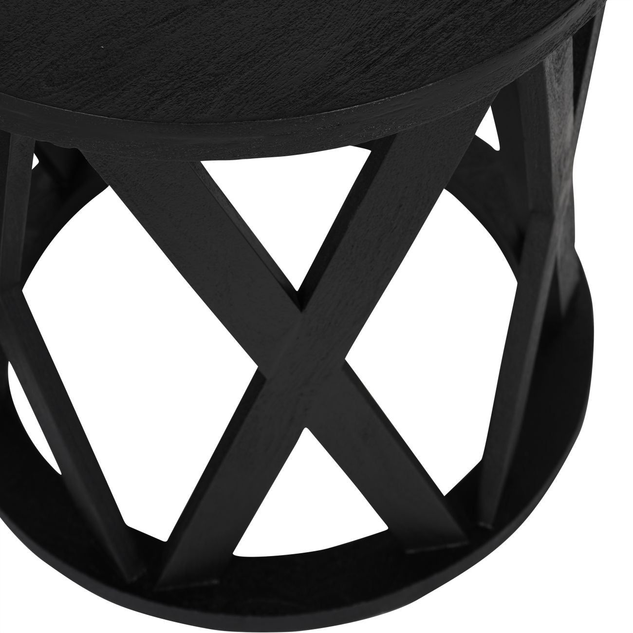 Cali Solid Wooden Set of 2 Nesting Side Tables in Black