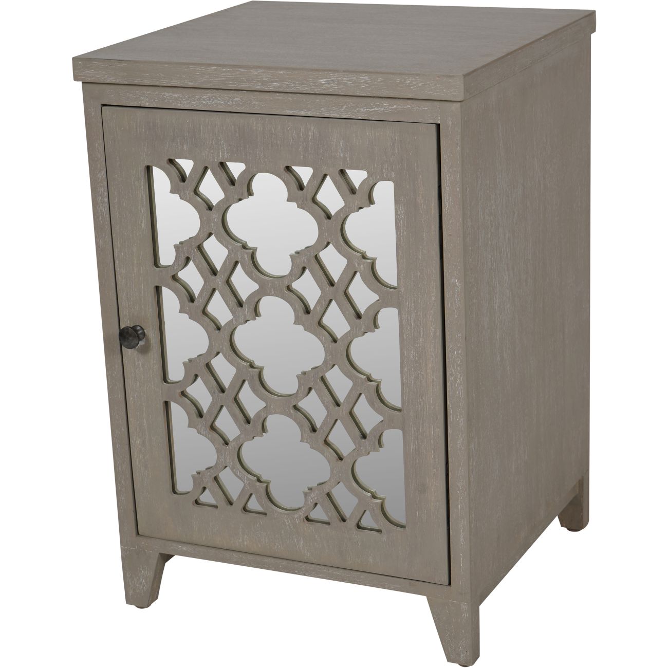 Grey Greystead Wooden Mirrored One Door Chest