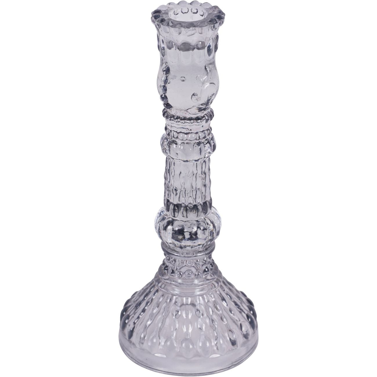 Light Grey Glass Candlestick