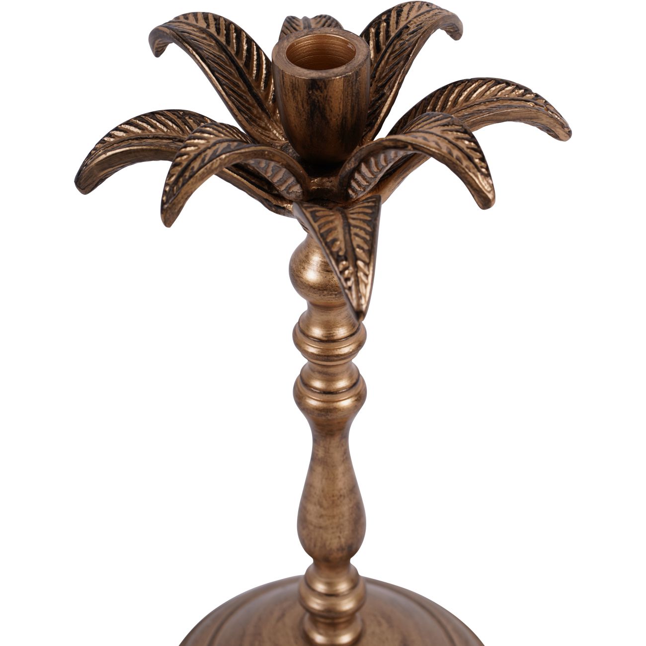 Antique Brass Palm Tree Candlestick - Large/Small