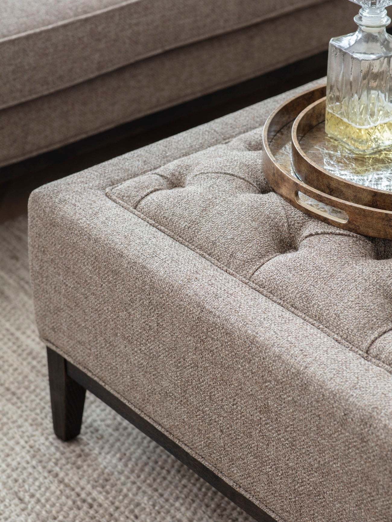 Theodore Buttoned XL Ottoman -Various Finishes