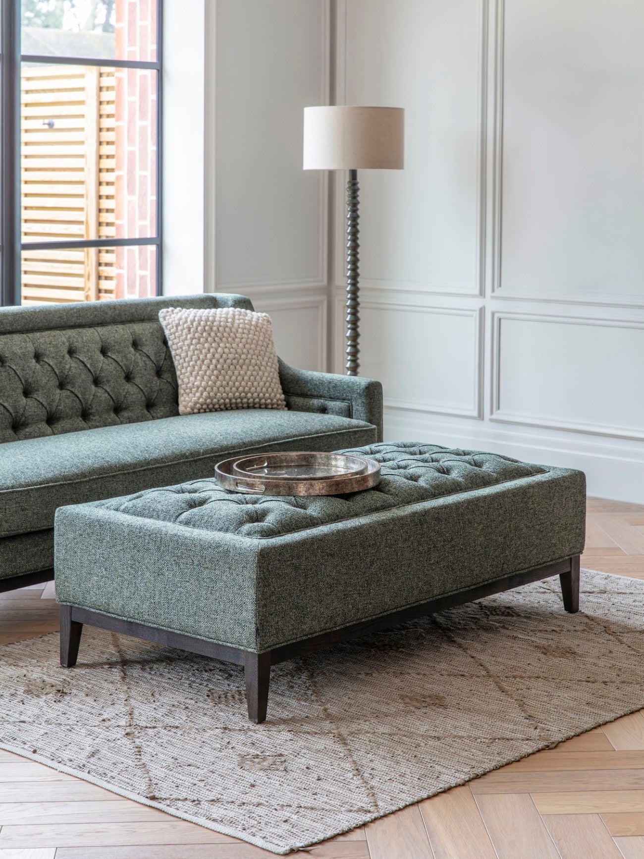 Theodore Buttoned XL Ottoman -Various Finishes