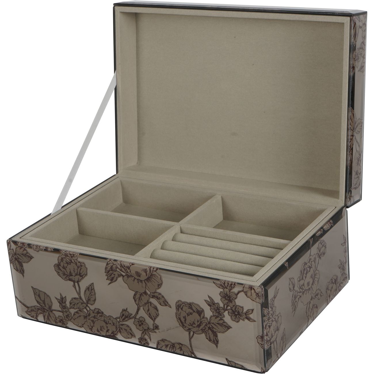 Truffle Pollington Roses Mirrored Printed Jewellery Box  - Various Sizes