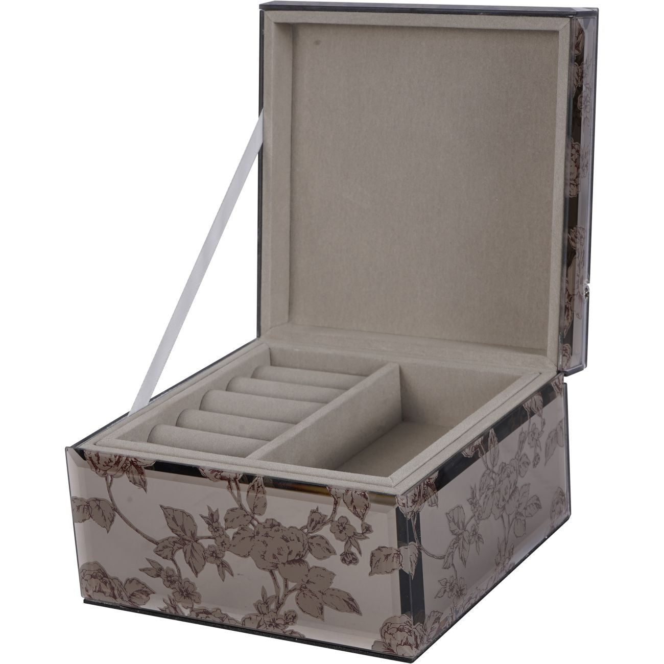 Truffle Pollington Roses Mirrored Printed Jewellery Box  - Various Sizes