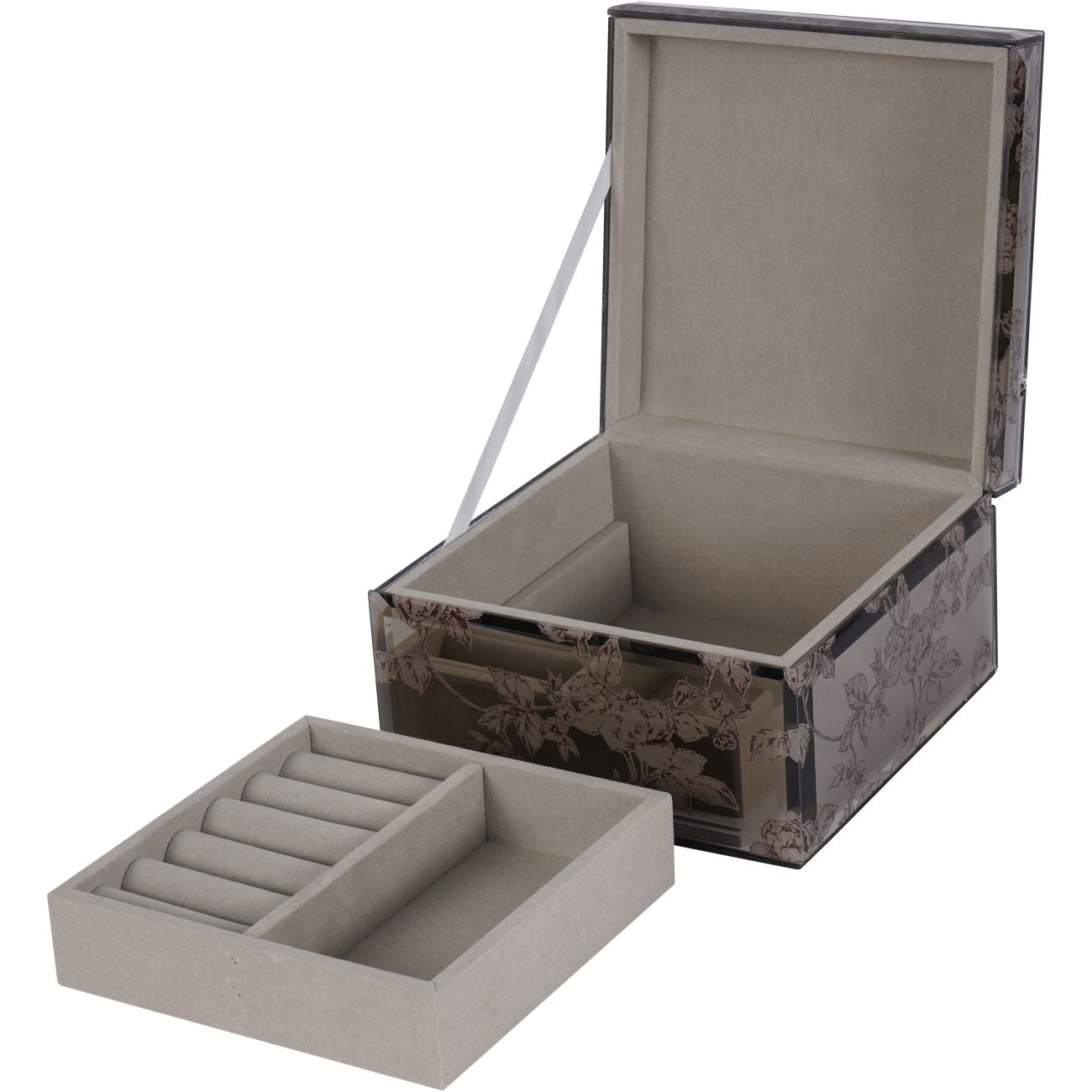 Truffle Pollington Roses Mirrored Printed Jewellery Box  - Various Sizes
