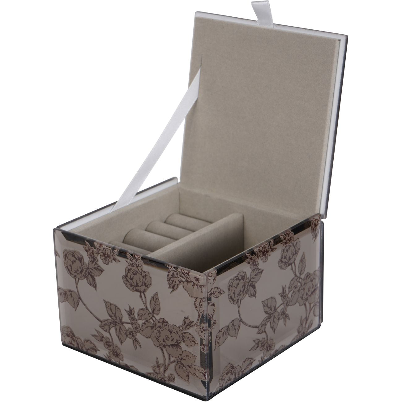Truffle Pollington Roses Mirrored Printed Jewellery Box  - Various Sizes