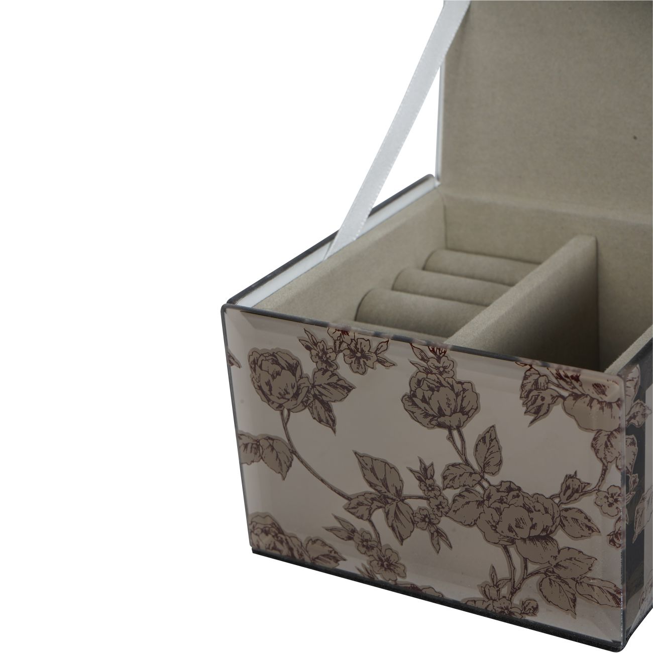 Truffle Pollington Roses Mirrored Printed Jewellery Box  - Various Sizes