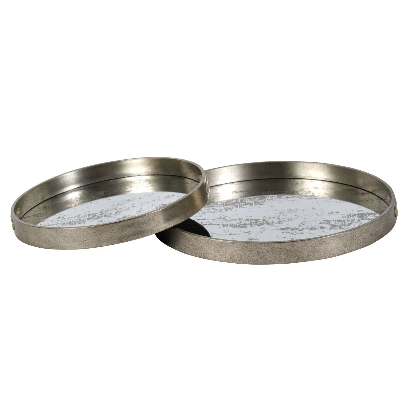 Silver Set of Two Whinfell Mirrored Trays