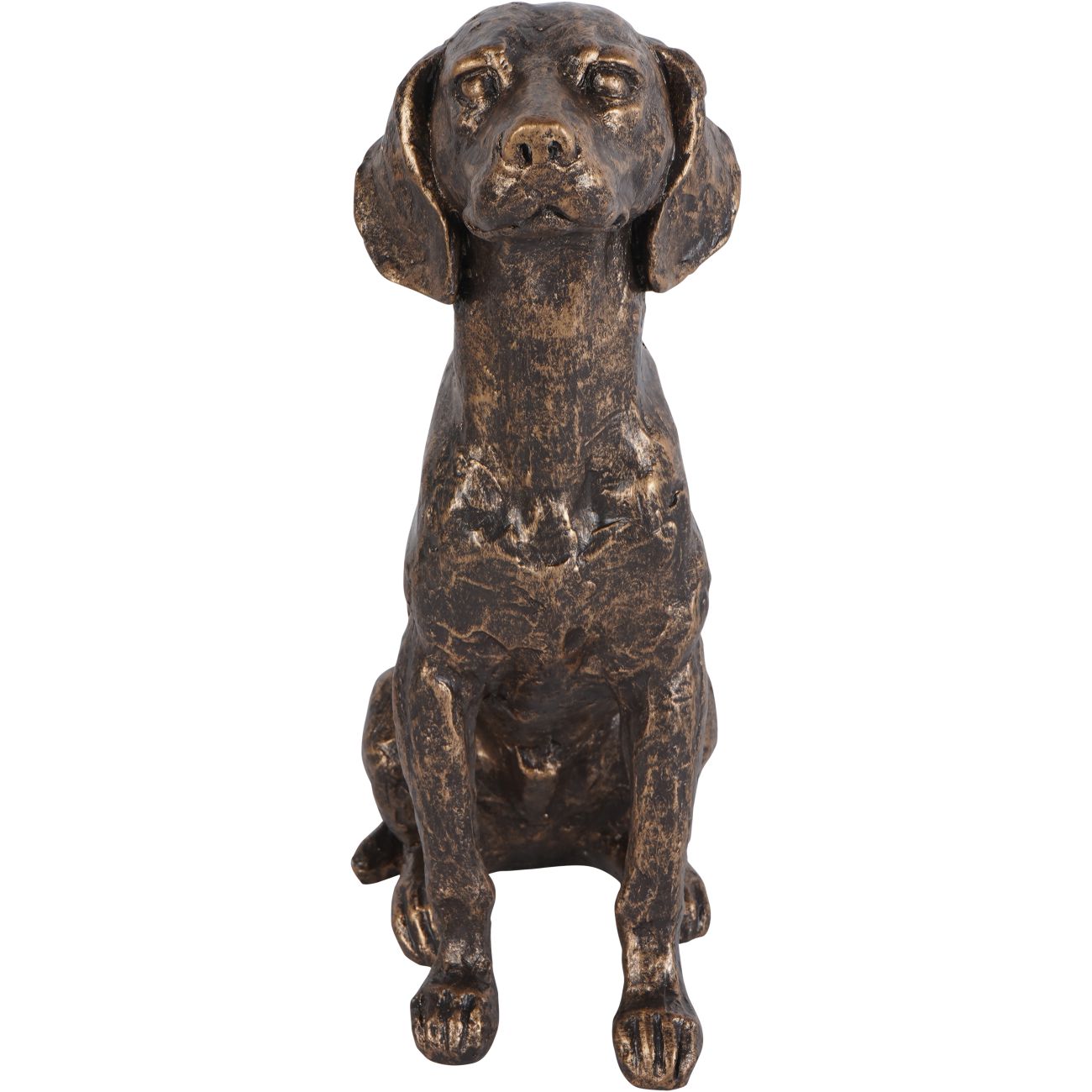Bronze Sitting Dog Sculpture - Large/Small