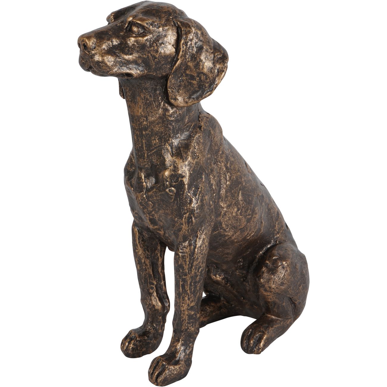 Bronze Sitting Dog Sculpture - Large/Small