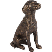 Bronze Sitting Dog Sculpture - Large/Small
