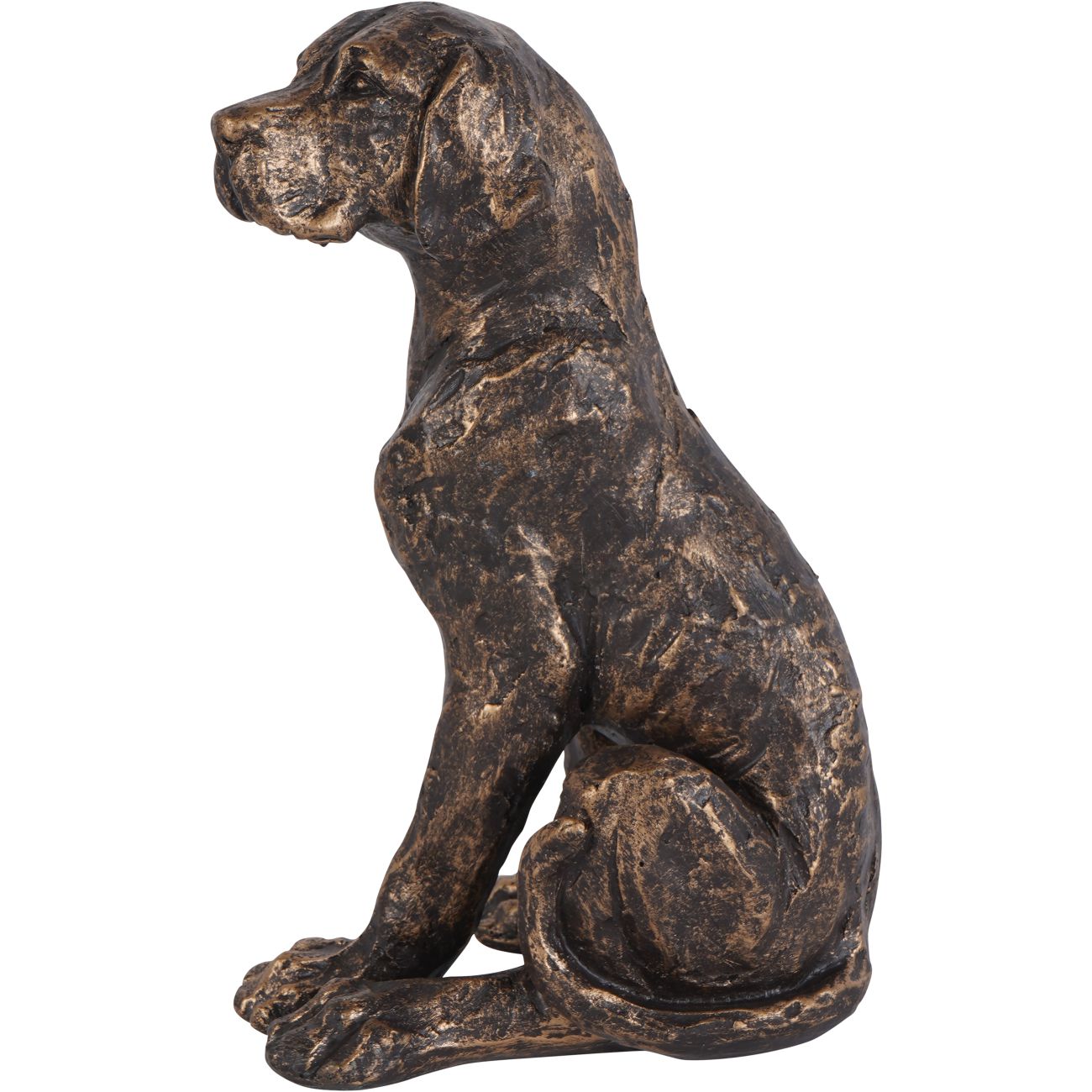 Bronze Sitting Dog Sculpture - Large/Small