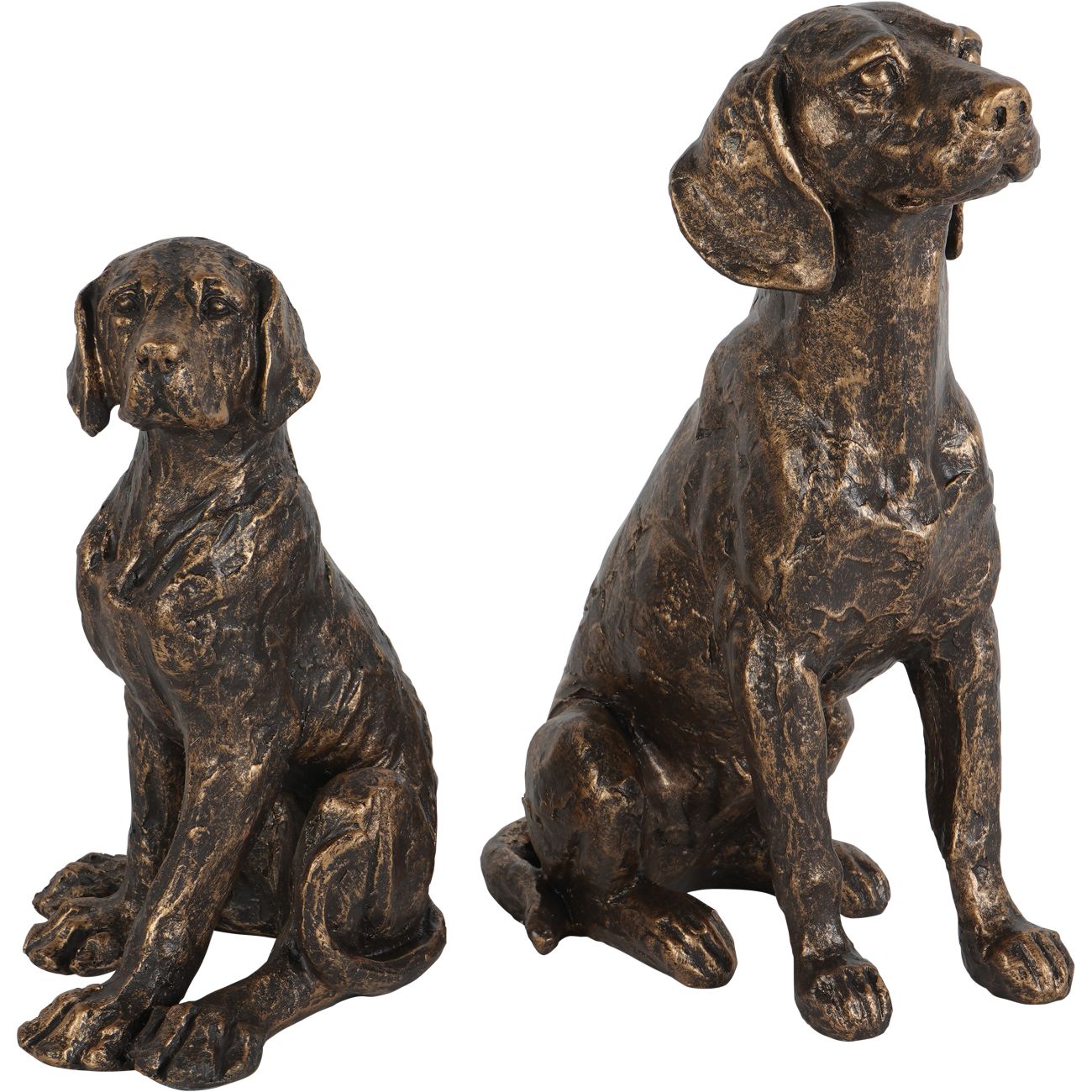 Bronze Sitting Dog Sculpture - Large/Small