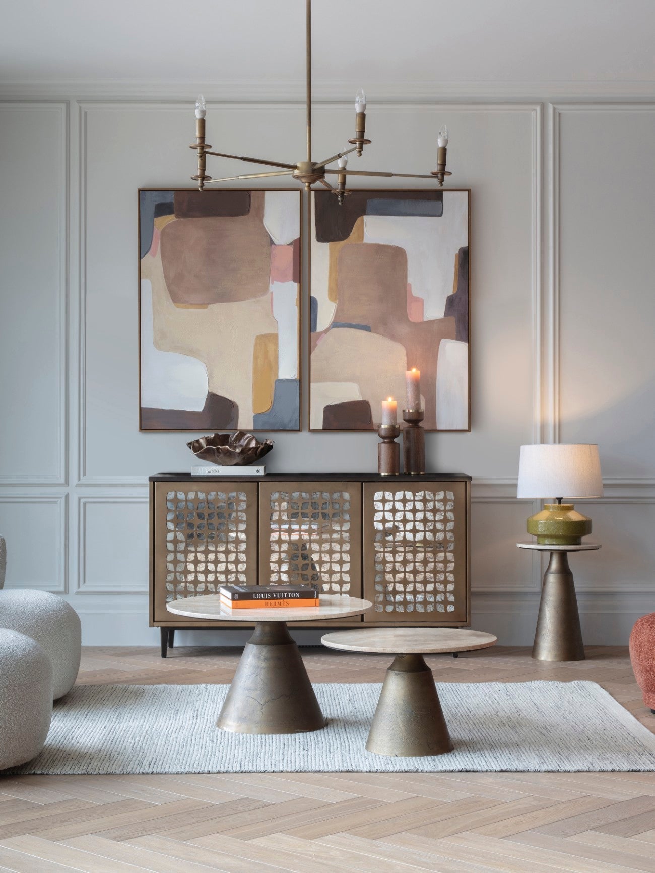 Blythe 5/8 Light Brass Chandelier