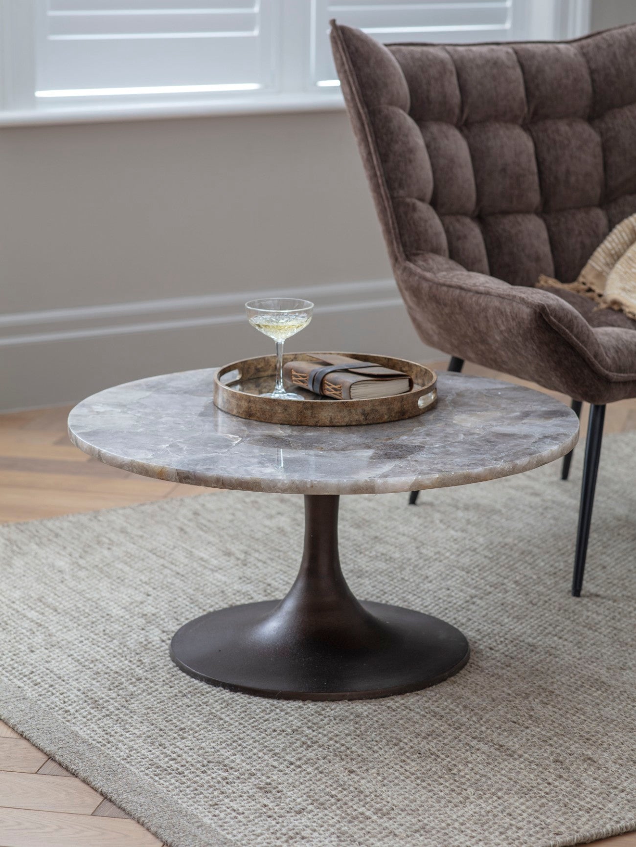 Bosworth Smokey Quartz Side Table- 42cm/ 60cm/