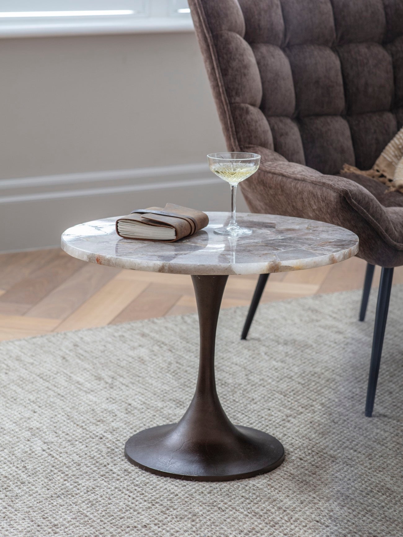 Bosworth Smokey Quartz Side Table- 42cm/ 60cm/