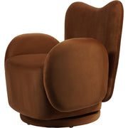 Bingham Upholstered Swivel Chair - Soft Caramel/Dusky Pink