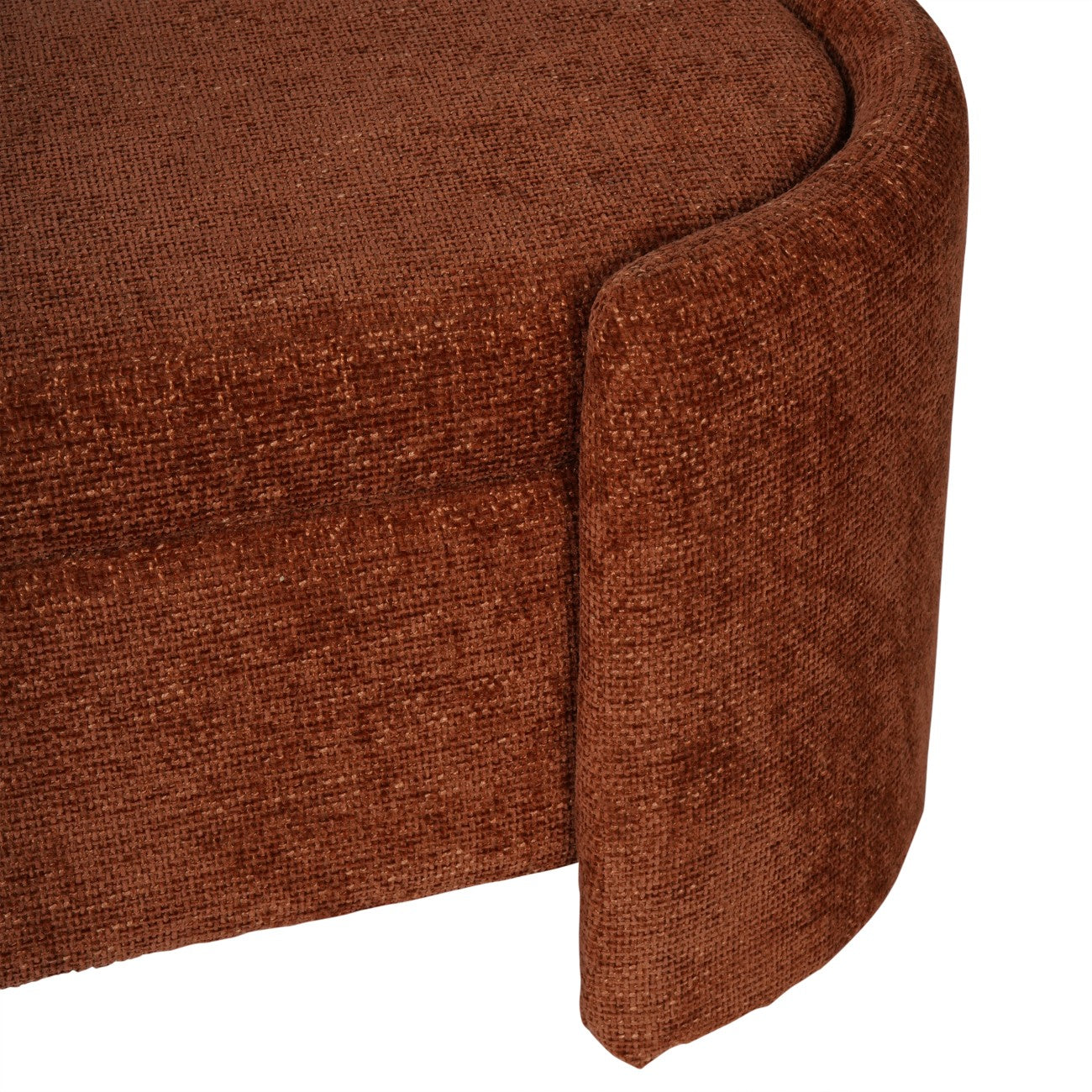 Waverley Upholstered Storage Bench- Terracotta