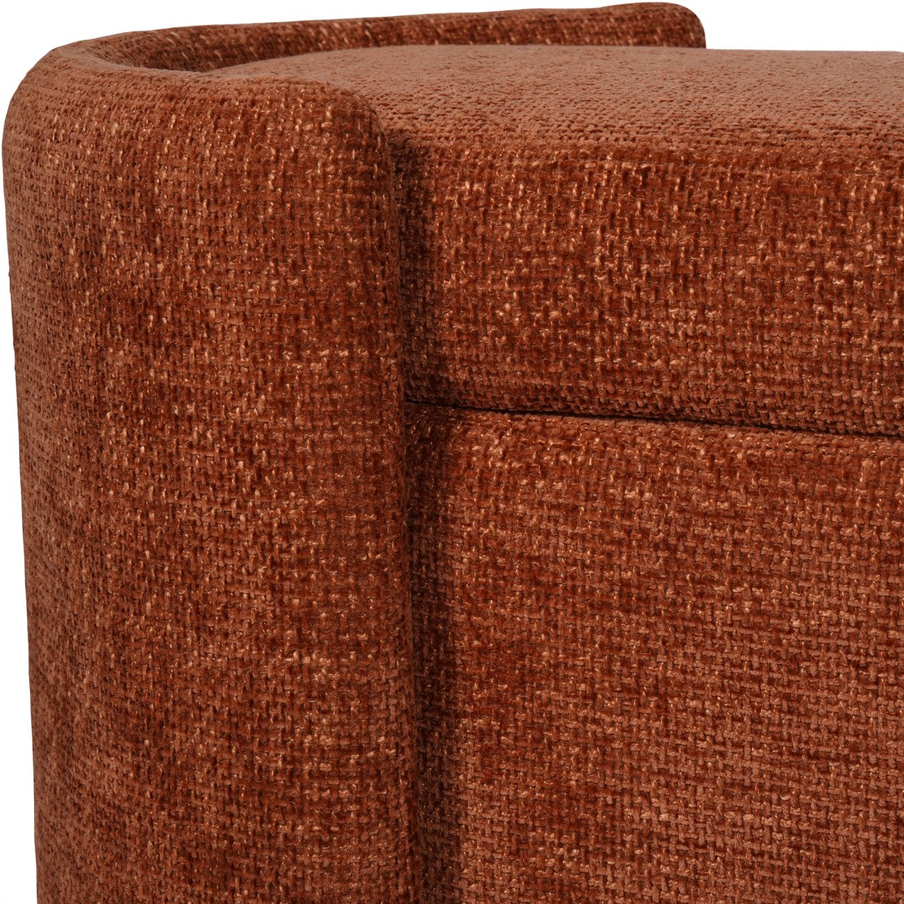 Waverley Upholstered Storage Bench- Terracotta
