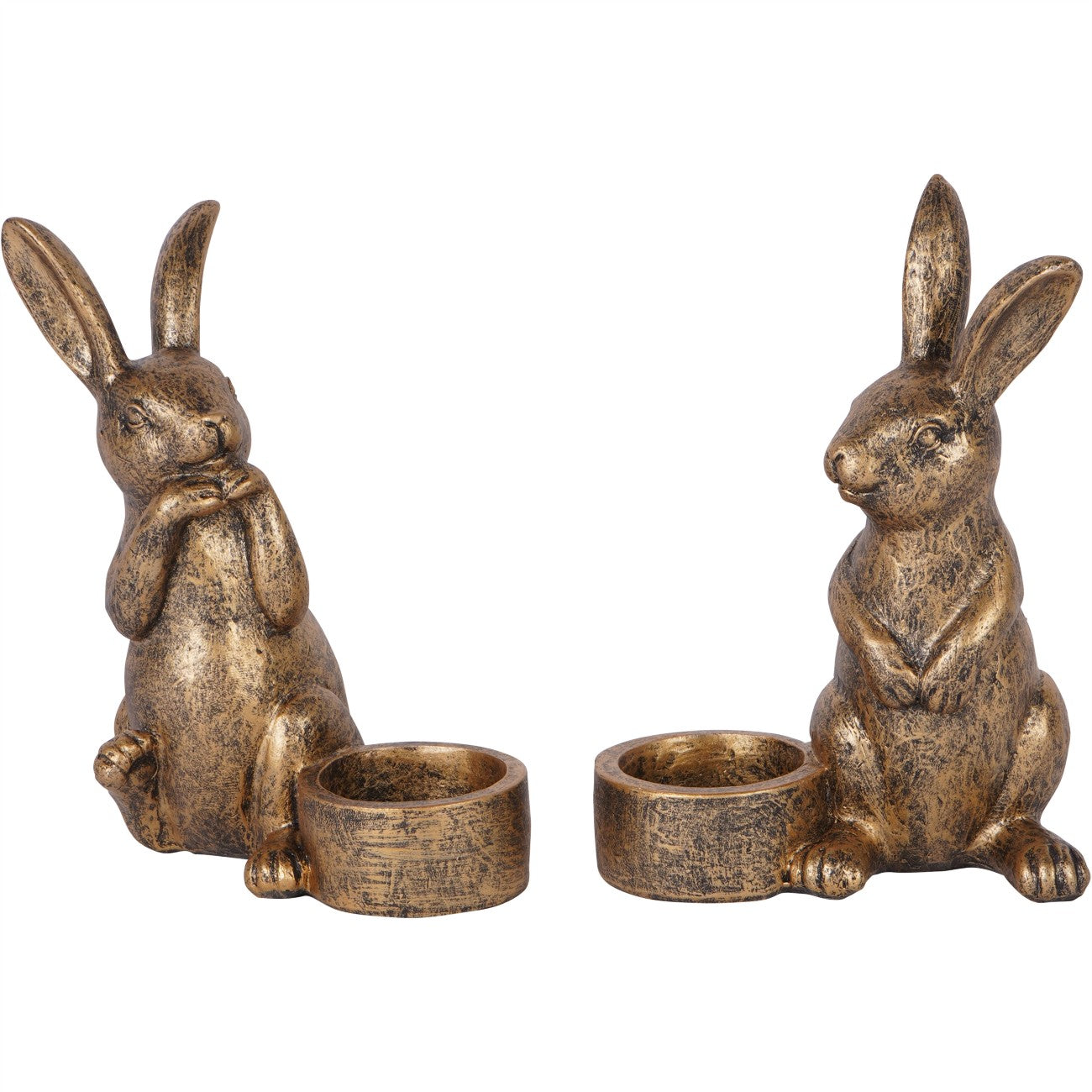 Set of Two Rabbit Tealight Holders