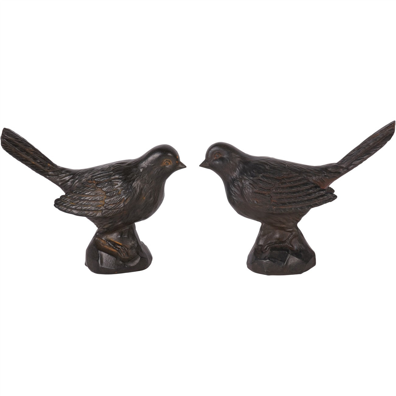 Set of 2 Resin Sitting Bird