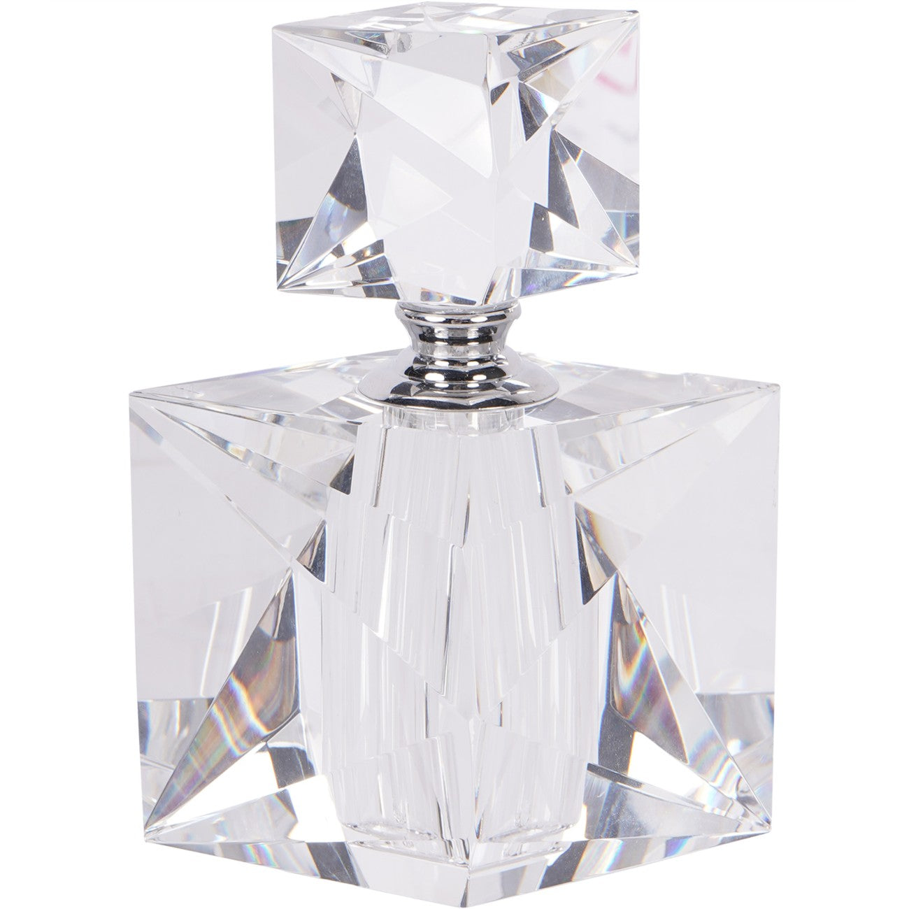 Morcott Glass Faceted Decorative Bottle 12.5cm